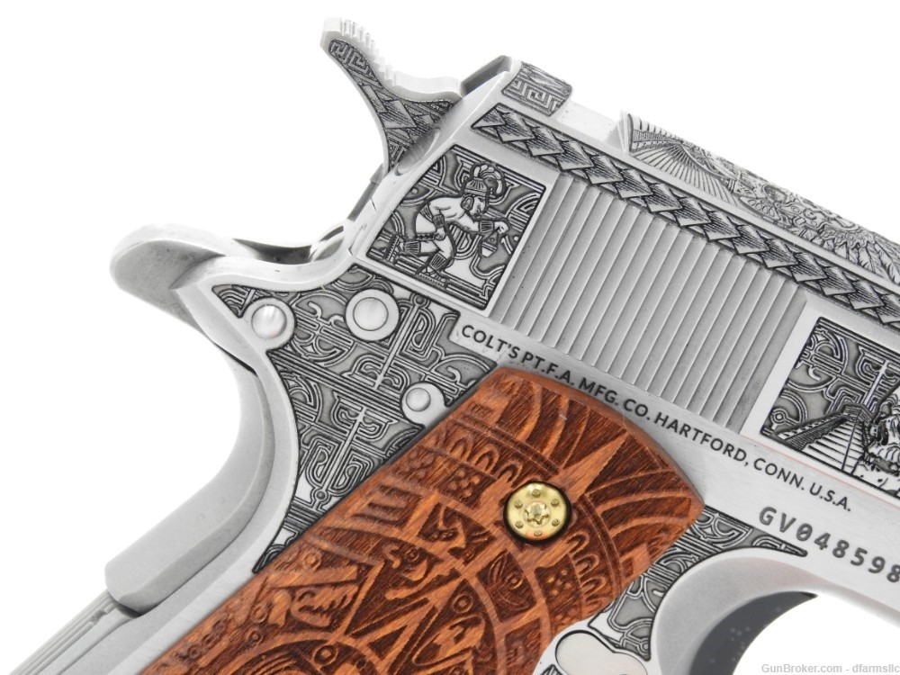 Custom Engraved Aztec Empire Colt MK IV Series 70 Gov't Model 1911 45 ACP-img-13