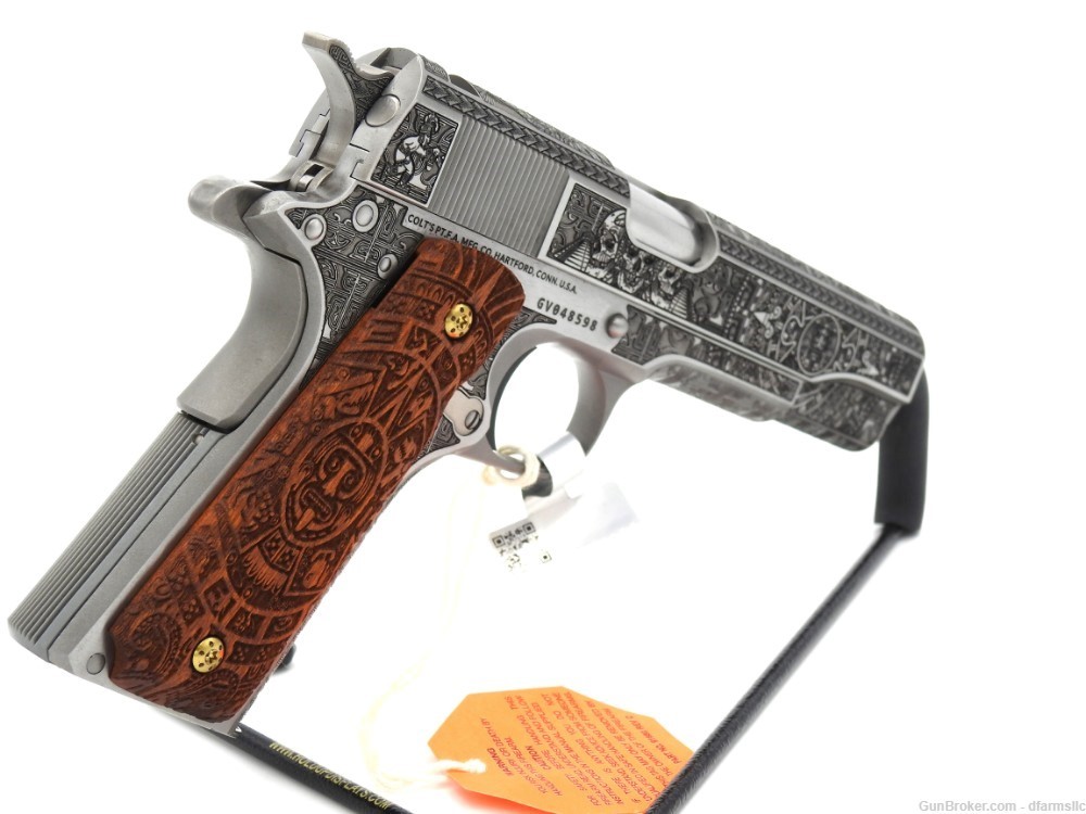 Custom Engraved Aztec Empire Colt MK IV Series 70 Gov't Model 1911 45 ACP-img-9