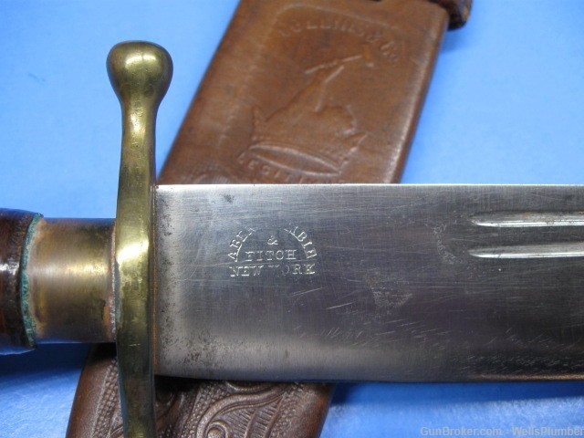 ABERCROMBIE & FITCH COLLINS 1880's NO. 17 BOWIE KNIFE w/ ORIGINAL SCABBARD-img-3