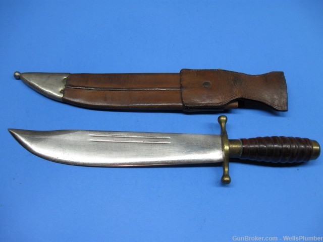 ABERCROMBIE & FITCH COLLINS 1880's NO. 17 BOWIE KNIFE w/ ORIGINAL SCABBARD-img-1