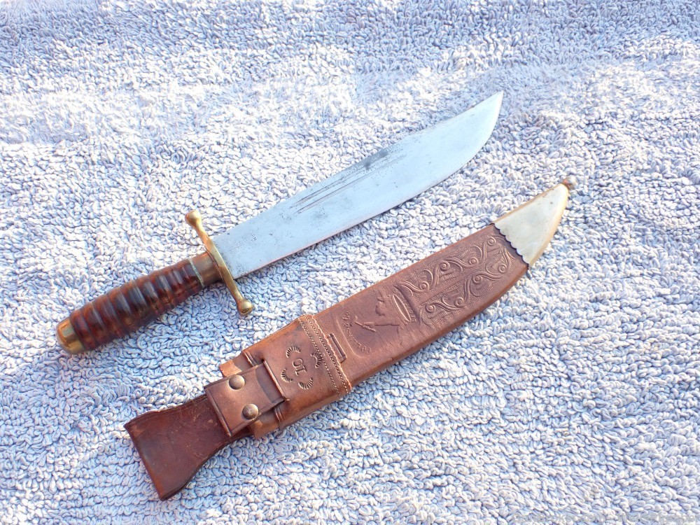 ABERCROMBIE & FITCH COLLINS 1880's NO. 17 BOWIE KNIFE w/ ORIGINAL SCABBARD-img-7