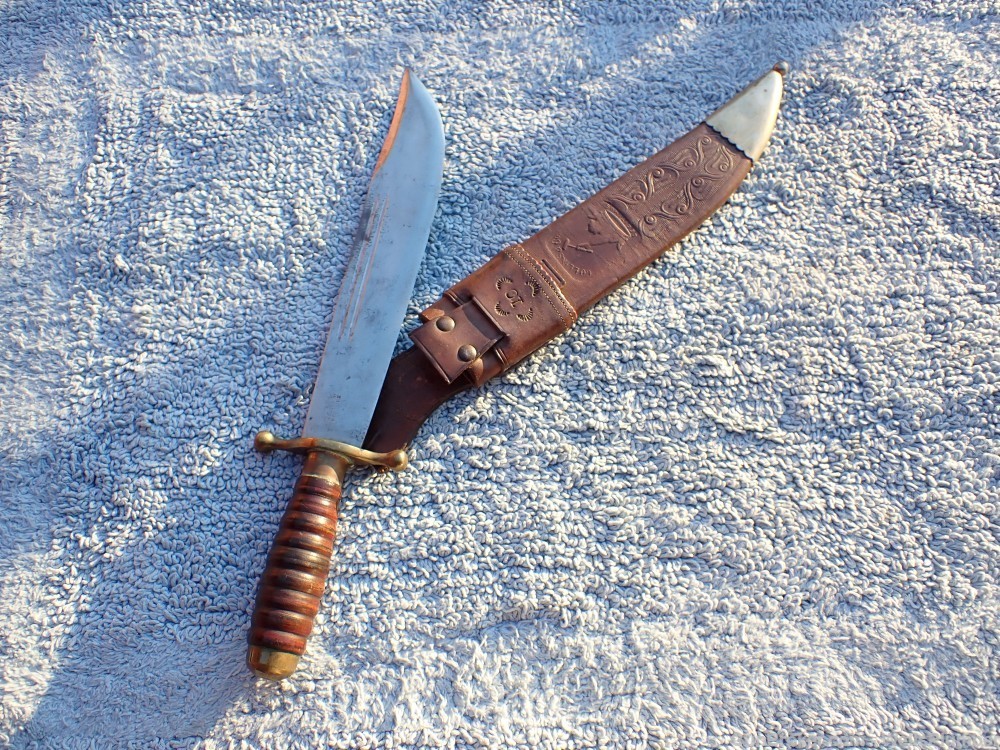 ABERCROMBIE & FITCH COLLINS 1880's NO. 17 BOWIE KNIFE w/ ORIGINAL SCABBARD-img-48