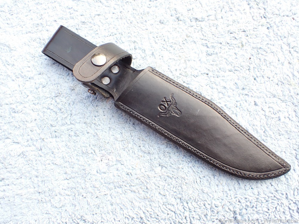 CHARLES OCHS LARGE TACTICAL BOWIE FIGHTING KNIFE WITH ORIGINAL SCABBARD -img-20