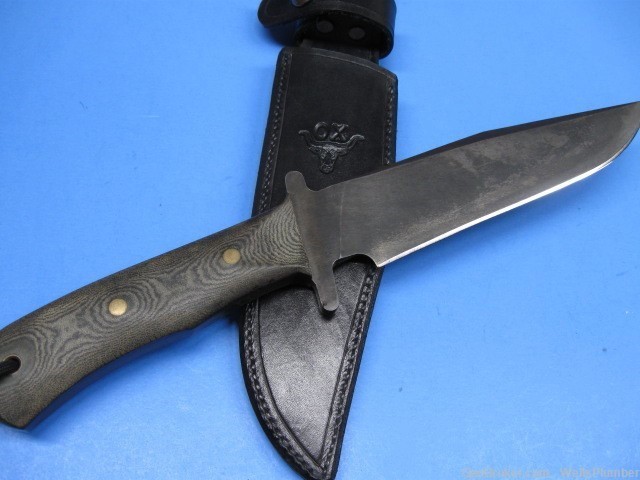 CHARLES OCHS LARGE TACTICAL BOWIE FIGHTING KNIFE WITH ORIGINAL SCABBARD -img-3