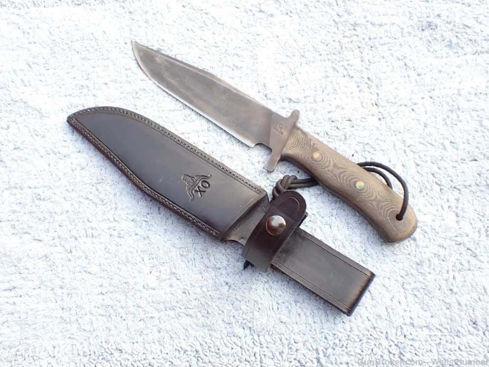 CHARLES OCHS LARGE TACTICAL BOWIE FIGHTING KNIFE WITH ORIGINAL SCABBARD -img-6