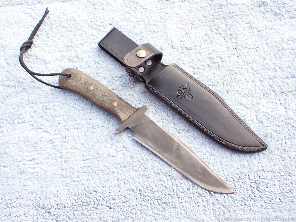 CHARLES OCHS LARGE TACTICAL BOWIE FIGHTING KNIFE WITH ORIGINAL SCABBARD -img-4