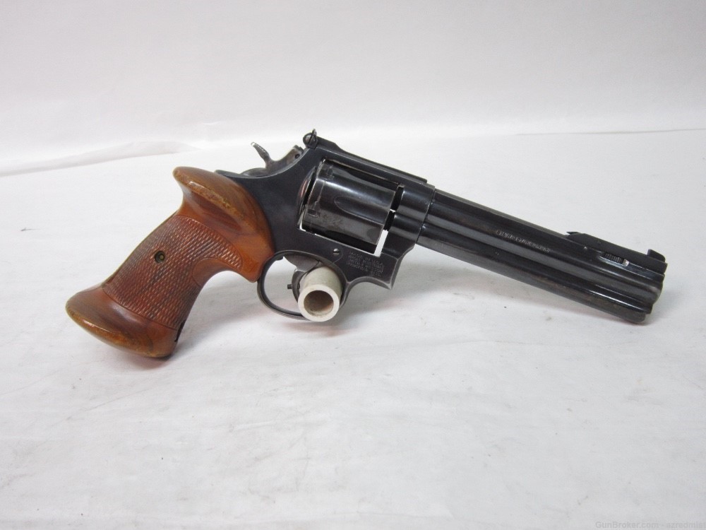 Smith & Wesson Model 586 w/ 6" Barrel, Four Position Front Sight, Good Cond-img-0