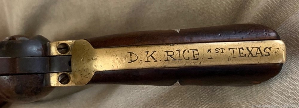 1st TEXAS INFANTRY D. K. RICE 1851 navy Colt. Civil War. Confederate. TEXAS-img-1