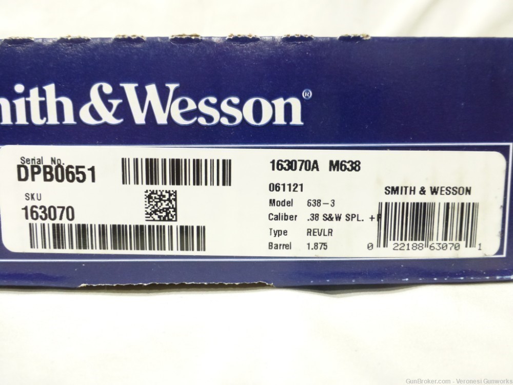 Smith & Wesson S&W 638 M638 163070A Revolver 38spl 38spl+P 5rd 1.8" 163070-img-8