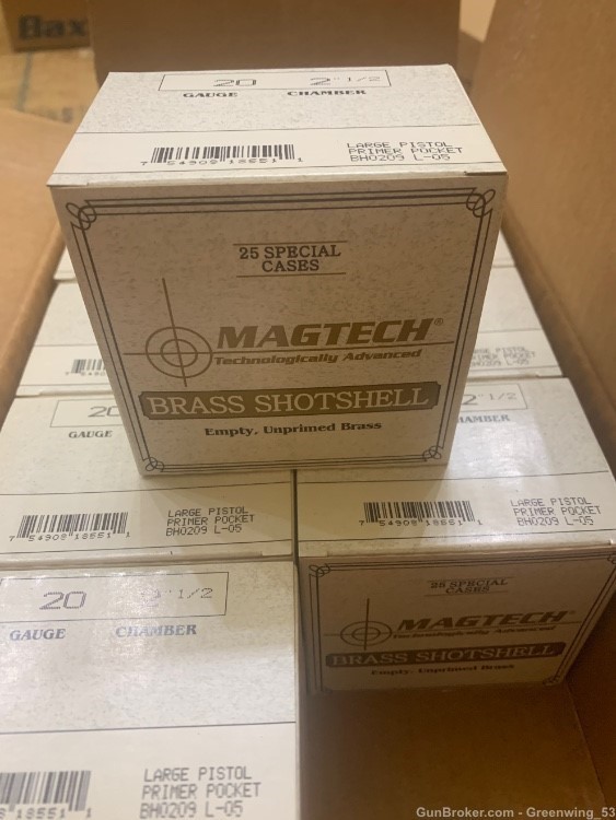 20ga Magtech Brass shotshell Unprimed Box of 25-img-1