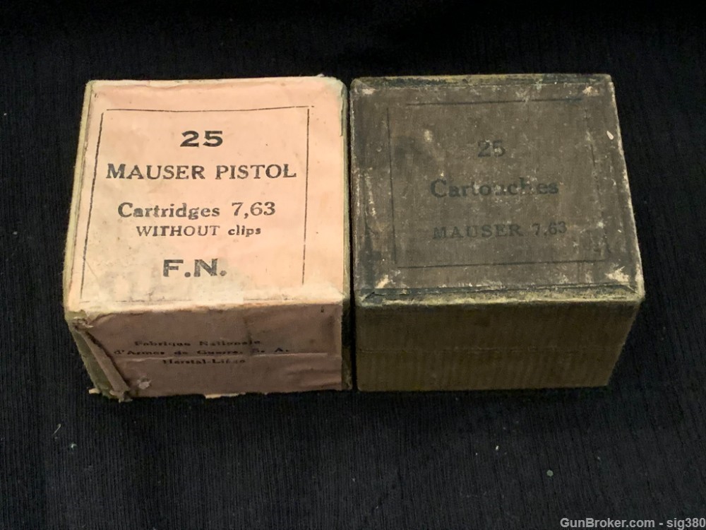 ANTIQUE FN 7.63 MAUSER AMMO 50RDS-img-0