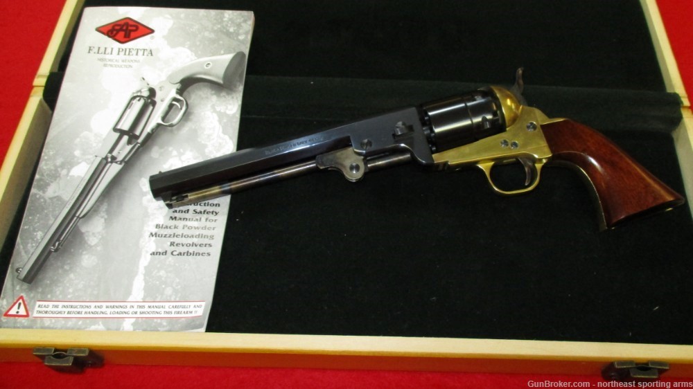 Pietta, 1851 Navy, .44 Cal, Unfired in Wood Case-img-12