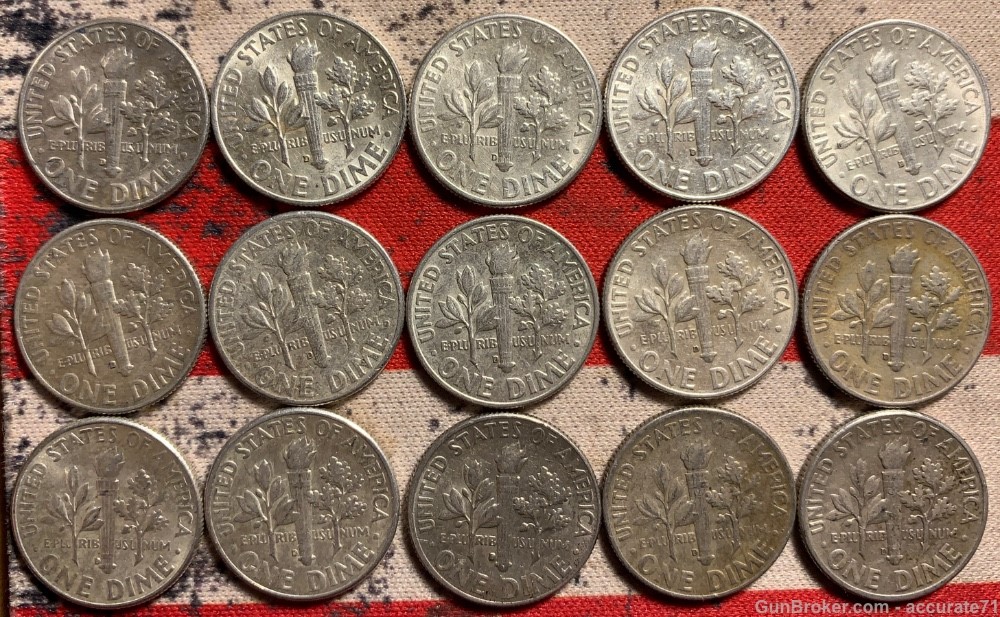 90% Silver Coins Franklin Half Dollars Dimes Quarters 32 Coin Lot-img-9