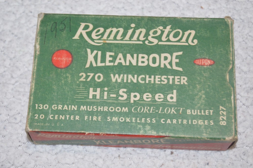 Vintage Collectable Remington Kleanbore 130 Gr Core-Lokt Mushroom Pt. 270 W-img-0