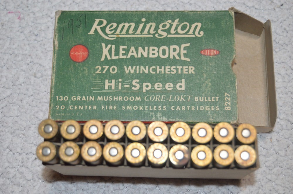 Vintage Collectable Remington Kleanbore 130 Gr Core-Lokt Mushroom Pt. 270 W-img-2