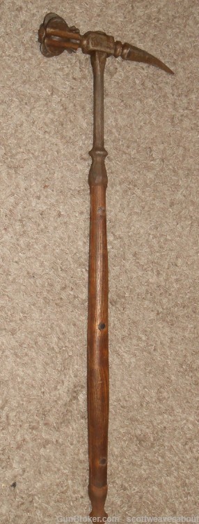 Antique Circa 1600 German War Hammer With Mace Head & Makers Mark 16th 17th-img-1