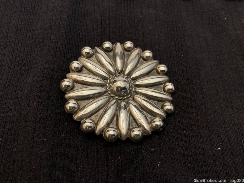 VINTAGE LARGE TAXCO MEXICAN 900 SILVER FLOWER BROOCH / 15GR-img-1