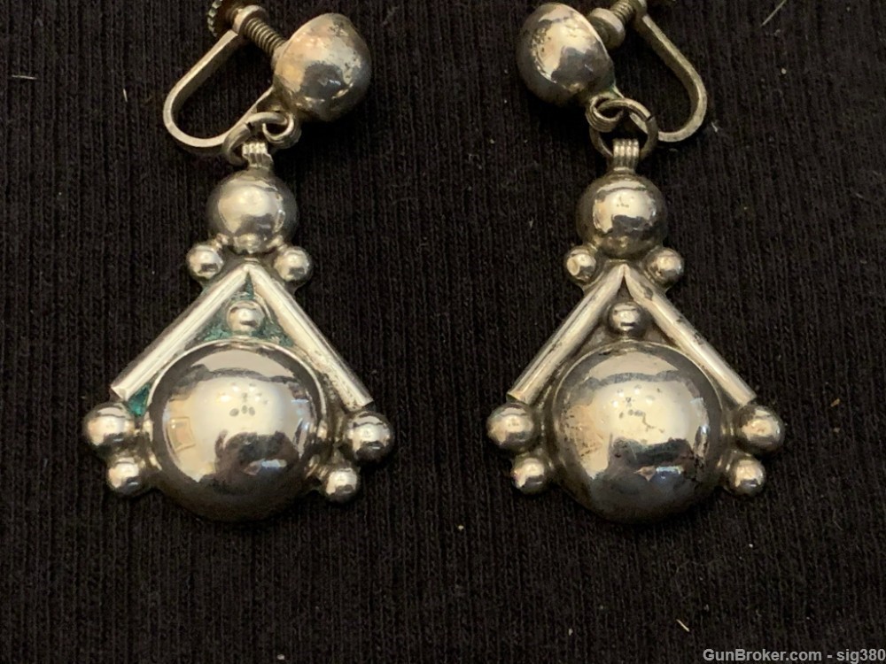 VINTAGE PLATA GUAD MEXICAN STERLING SILVER EARRINGS / 6GR-img-3
