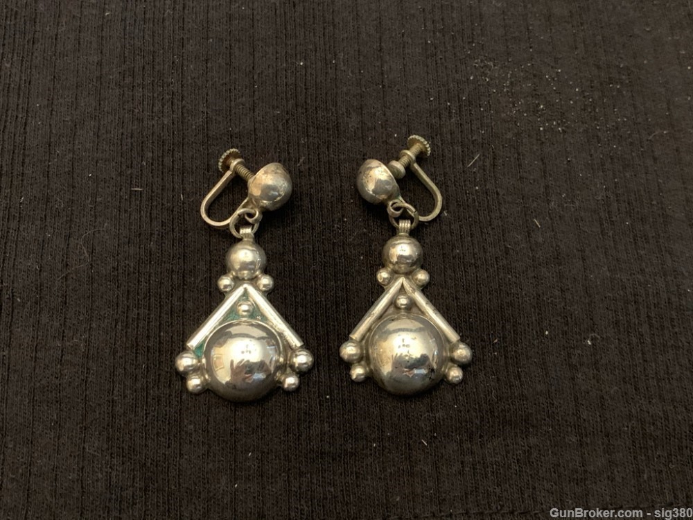 VINTAGE PLATA GUAD MEXICAN STERLING SILVER EARRINGS / 6GR-img-1
