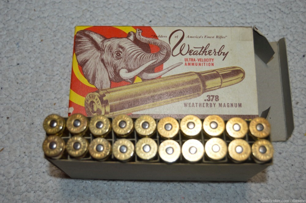 60 Rounds VINTAGE Collectable Weatherby 378 Magnum 300 Gr. FMJ / Solid Ammo-img-2