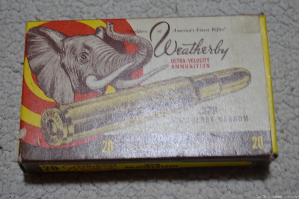 60 Rounds VINTAGE Collectable Weatherby 378 Magnum 300 Gr. FMJ / Solid Ammo-img-0