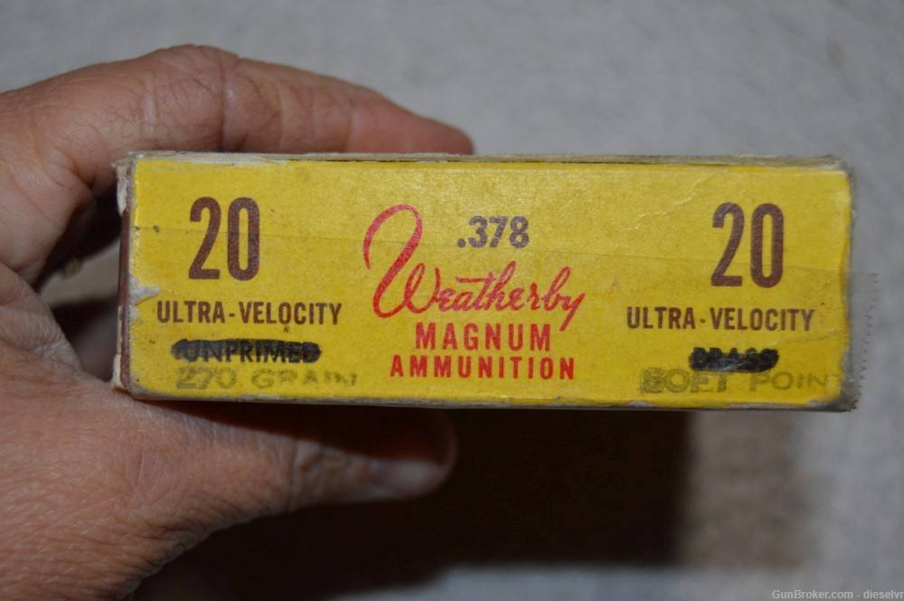 VINTAGE Collectable 40 Weatherby 270 Grain 378 Weatherby Magnum Ammunition-img-1