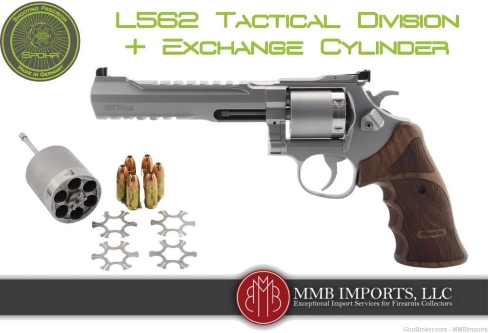 New 2024 Model: Spohr Tactical Division Stainless .357 Revolver + 9mm Cyl.-img-0