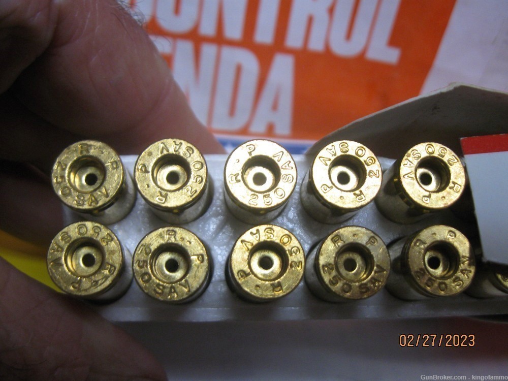 Very Scarce New 20 pcs 250 SAVAGE R-P Boxed Brass; Have more 250 HP too-img-2
