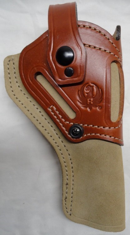 Ruger Wrangler 22LR 4.62” 6 Rd Hardwood Grip DeSantis Leather Holster #2014-img-7
