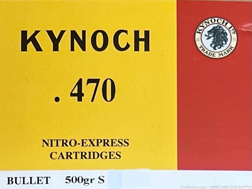 KYNOCH- UK- 470 NITRO EXPRESS - 500 GR SOLID - 5-ROUND BOX - BUY NOW!-img-0