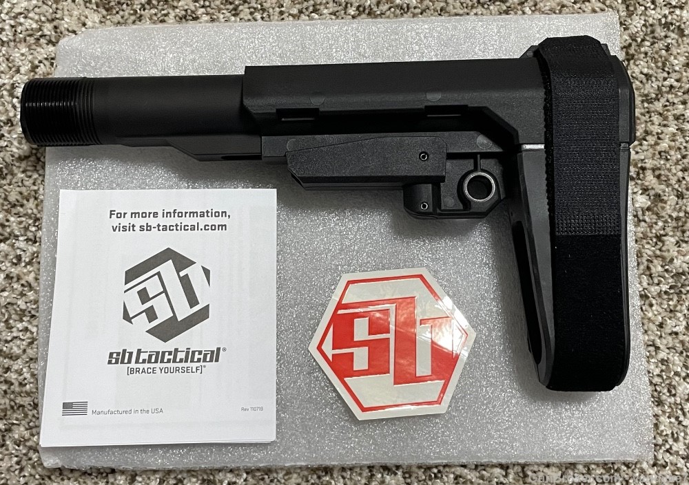 SBA3 SB Tactical AR Pistol Brace w/ Adjustable Buffer Tube SBA3-01-SB NEW-img-6
