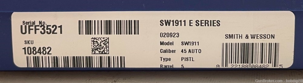 Smith & Wesson SW1911 E Series .45ACP S&W 5" 1911 108482 NO CC FEES-img-3