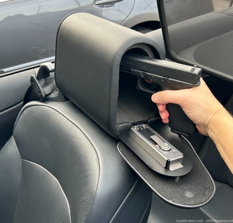 Headrest Gun Safe for Car - Firearm Safes for Vehicle Car Truck-img-0