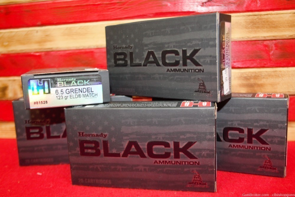 Hornady Black 6.5 Grendel 123 grain ELD Match  4BOXES 80 RNDS Ammo-img-0
