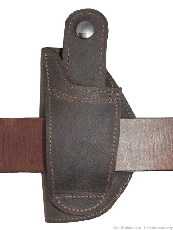 Barsony Brown Leather 360Carry Holster for Kimber Micro 9mm, Colt Mustang-img-2