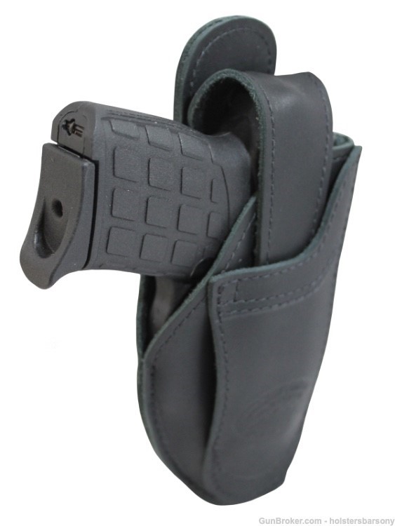 Barsony Black Leather 360Carry Holster for Kimber Micro 9mm, Colt Mustang-img-5
