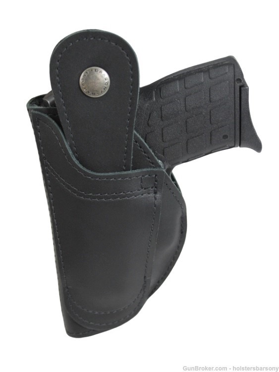 Barsony Black Leather 360Carry Holster for Kimber Micro 9mm, Colt Mustang-img-1