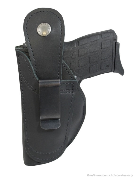 Barsony Black Leather 360Carry Holster for Kimber Micro 9mm, Colt Mustang-img-2