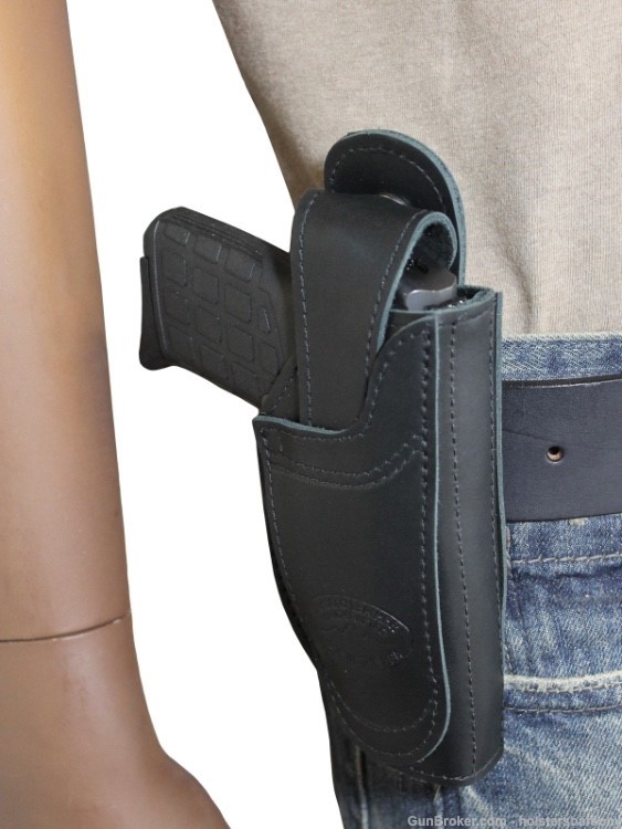 Barsony Black Leather 360Carry Holster for Kimber Micro 9mm, Colt Mustang-img-3