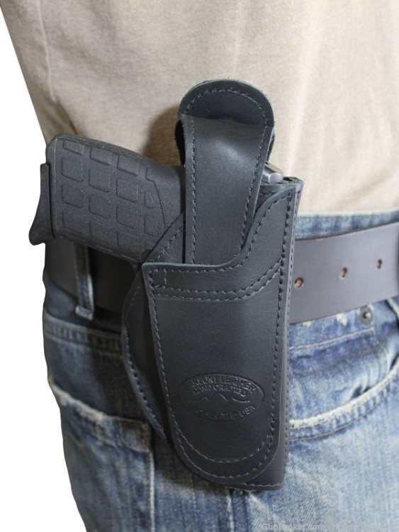 Barsony Black Leather 360Carry Holster for Kimber Micro 9mm, Colt Mustang-img-4
