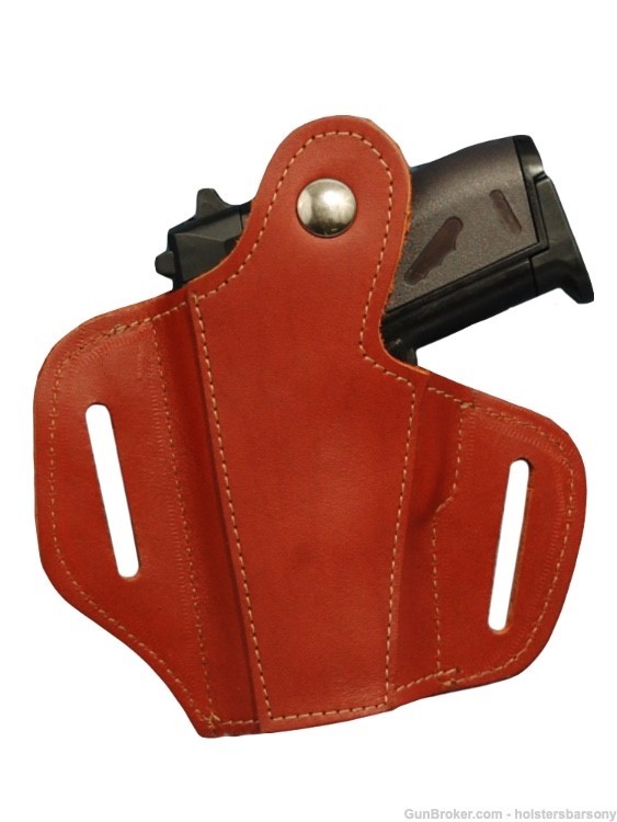 Barsony Burgundy Leather Pancake Holster Kel-Tec .32 P3AT, Ruger LCP right-img-2
