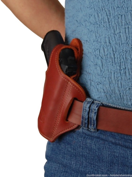 Barsony Burgundy Leather Pancake Holster Kel-Tec .32 P3AT, Ruger LCP right-img-3