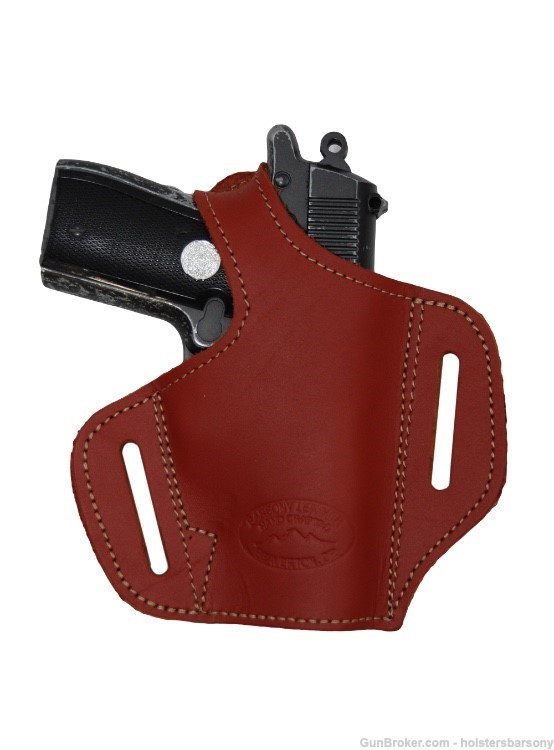 Barsony Burgundy Leather Pancake Holster Kel-Tec .32 P3AT, Ruger LCP right-img-0