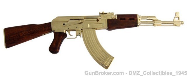 Russian Gold AK-47 Assault Rifle Non-Firing Gun Replica-img-4