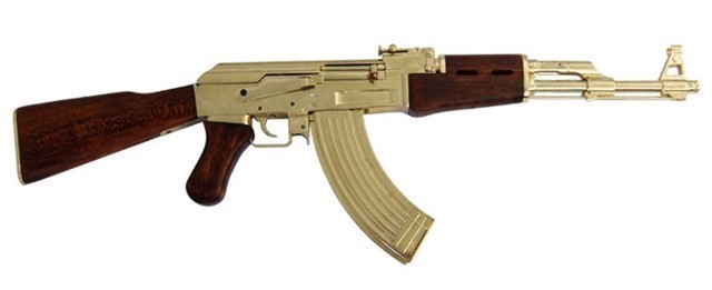 Russian Gold AK-47 Assault Rifle Non-Firing Gun Replica-img-0