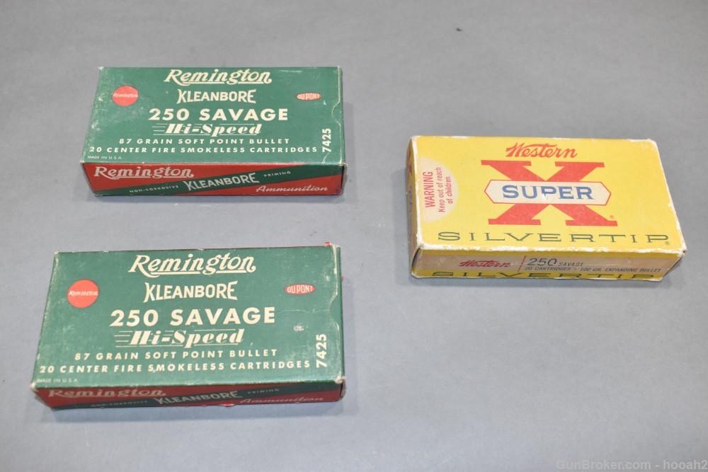 3 Boxes 58 Rds Vintage 250 Savage Silvertip & Hi Speed Western Remington -img-0
