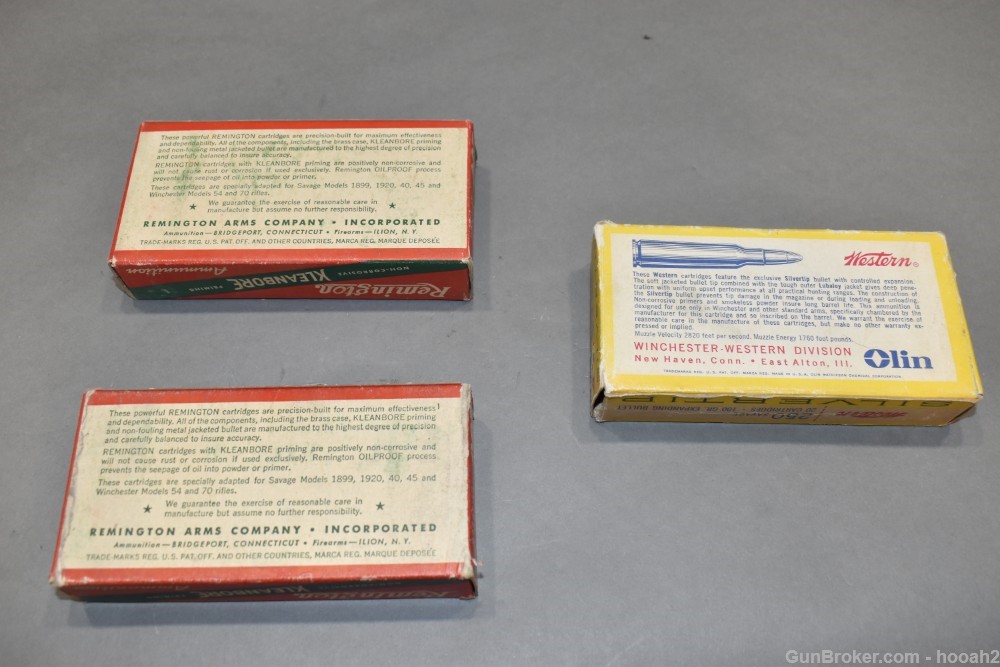 3 Boxes 58 Rds Vintage 250 Savage Silvertip & Hi Speed Western Remington -img-1