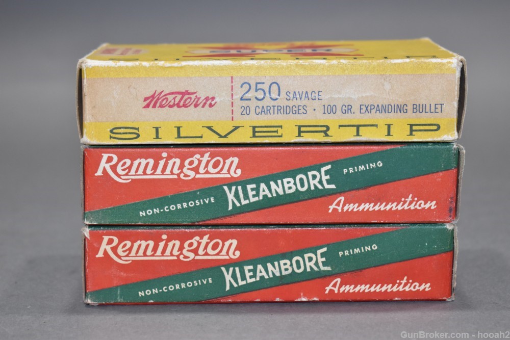 3 Boxes 58 Rds Vintage 250 Savage Silvertip & Hi Speed Western Remington -img-3