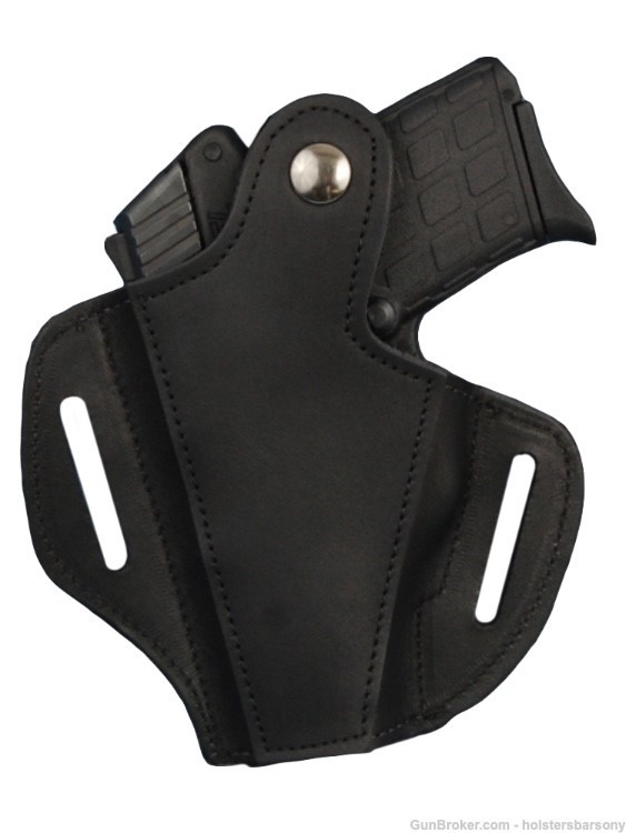 Barsony Black Leather Pancake Holster FEG PA63 PA64, Makarov 380 9mm right-img-2