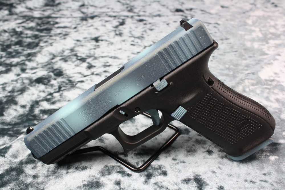 ULTRA RARE Glock 17 Gen 5 9mm Custom Cerakote Blue Galaxy Stars NEW-img-0